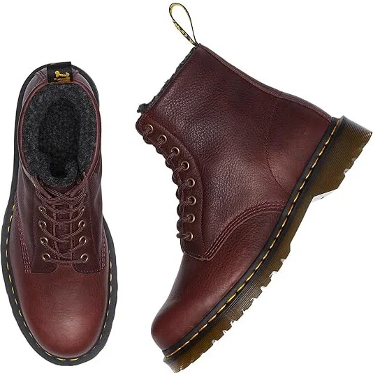 Dr. Martens 1460 WarmWair Grizzly Leather Boots Boots Red : UK 13 (US Men's 14) Medium - Image 2