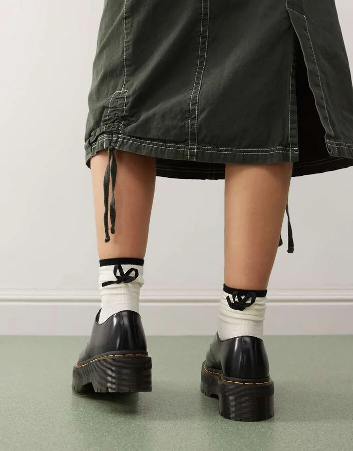 Dr Martens 1461 Quad chunky shoes in black - Image 4