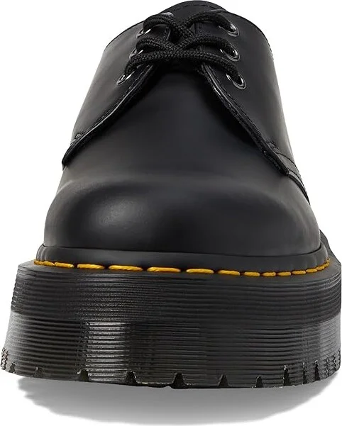 Dr. Martens 1461 Quad Smooth Leather Platform Shoes Shoes Black Polished Smooth : UK 3 (US Men's 4 - Women's 5) Medium - Image 6