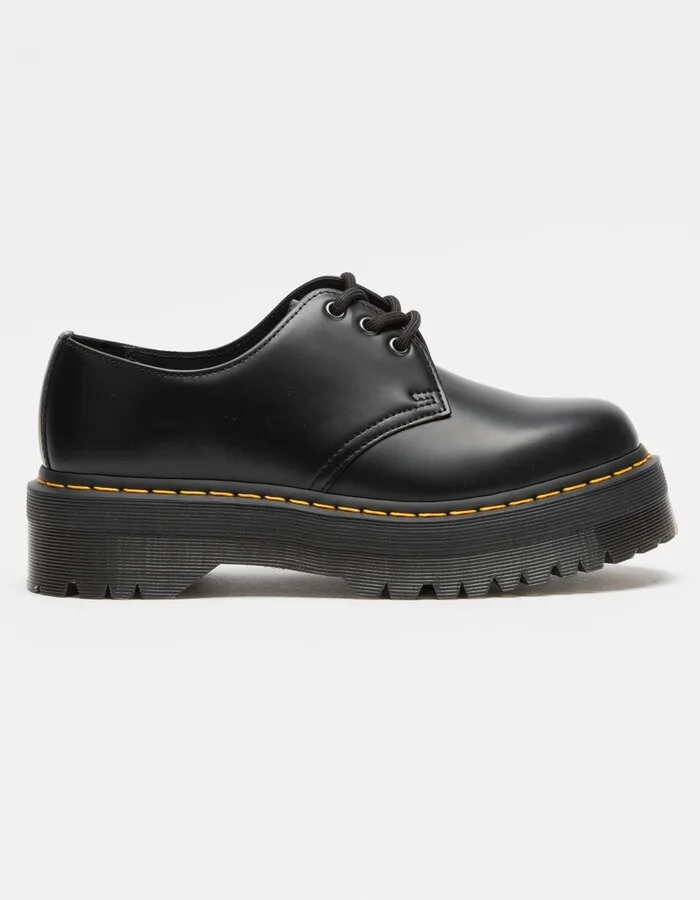 DR. MARTENS 1461 Quad Smooth Leather Womens Platform Shoes - Image 2