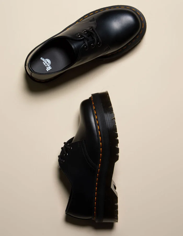 DR. MARTENS 1461 Quad Smooth Leather Womens Platform Shoes - Image 3