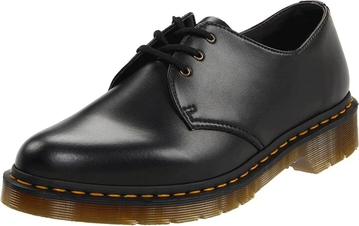 Dr. Martens 1461 Vegan 3-Eye Gibson Lace up casual Shoes Black : UK 3 (US Men's 4 - Women's 5) Medium, Synthetic - Image 2