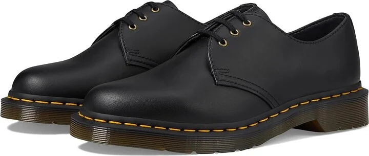 Dr. Martens 1461 Vegan 3-Eye Gibson Lace up casual Shoes Black : UK 3 (US Men's 4 - Women's 5) Medium, Synthetic