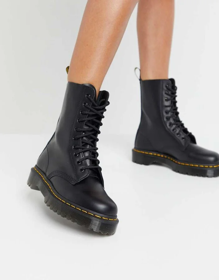 Dr Martens 1490 10 eye bex boots in black - Image 4