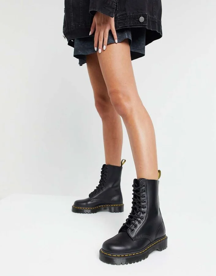 Dr Martens 1490 10 eye bex boots in black