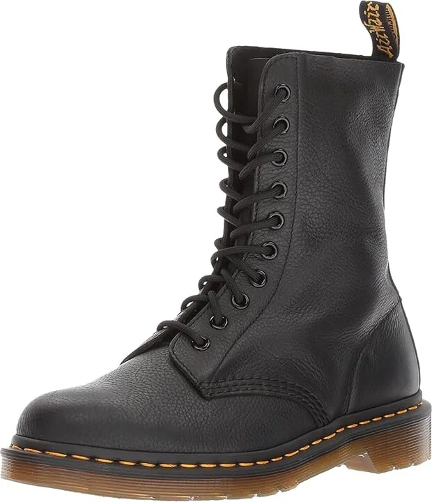 Dr. Martens 1490 10-Eye Boot Women's Lace-up Boots Black Virginia : UK 4 (US Women's 6) M, Leather - Image 2