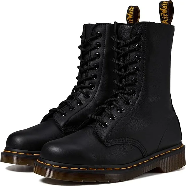 Dr. Martens 1490 10-Eye Boot Women's Lace-up Boots Black Virginia : UK 4 (US Women's 6) M, Leather
