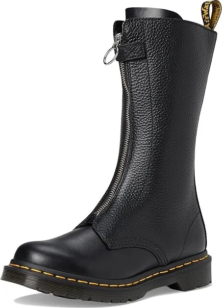 Dr. Martens 1B99 Front Zip Leather Mid Calf Boots Women's Boots Black : UK 5 (US Women's 7) M - Image 5