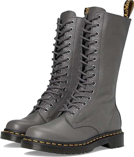 Dr. Martens 1B99 Virginia Leather Mid Calf Boots Women's Boots Gunmetal : UK 4 (US Women's 6) M, Leather/Rubber
