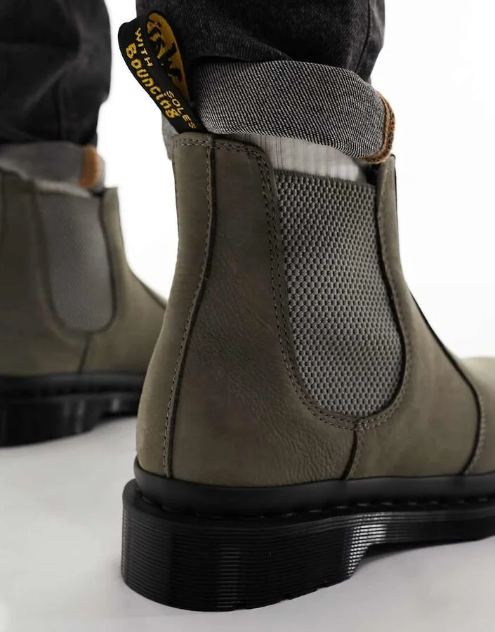 Dr Martens 2976 chelsea boots in nickel gray nubuck leather - Image 2