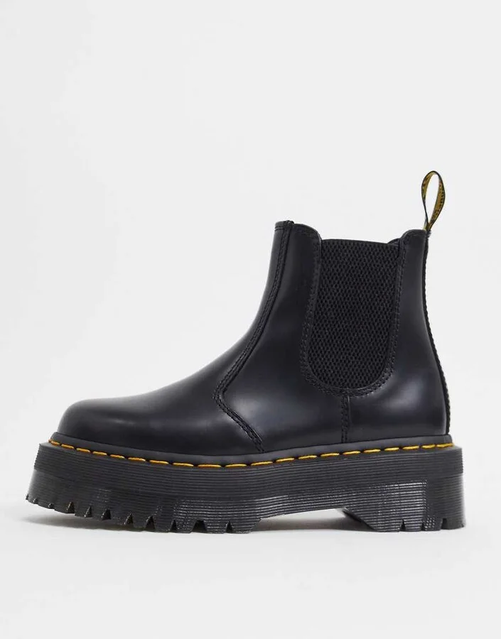 Dr Martens 2976 flatform chelsea boots in black - Image 2