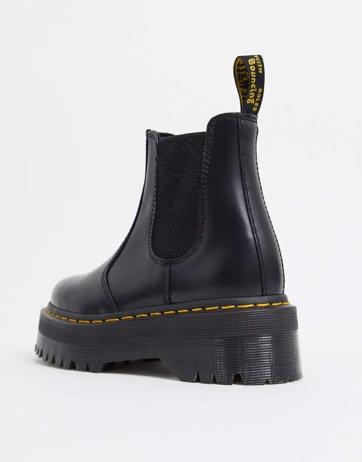Dr Martens 2976 flatform chelsea boots in black - Image 4