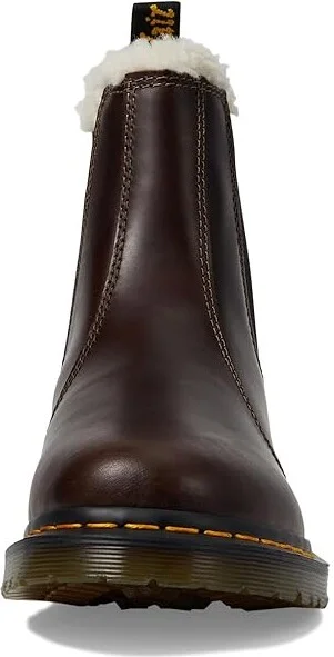Dr. Martens 2976 Leonore Faux Fur Lined Chelsea Boots Women's Boots Dark Khaki : UK 8 (US Women's 10) M, Leather - Image 2