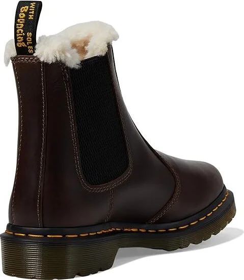 Dr. Martens 2976 Leonore Faux Fur Lined Chelsea Boots Women's Boots Dark Khaki : UK 8 (US Women's 10) M, Leather - Image 4