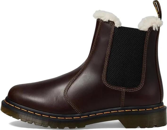Dr. Martens 2976 Leonore Faux Fur Lined Chelsea Boots Women's Boots Dark Khaki : UK 8 (US Women's 10) M, Leather - Image 5