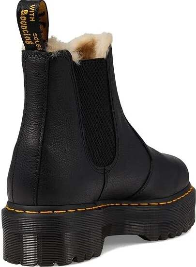 Dr. Martens 2976 Platform Faux-Fur Lined Boots Black : UK 8 (US Men's 9 - US Women's 10) Medium, Leather - Image 5