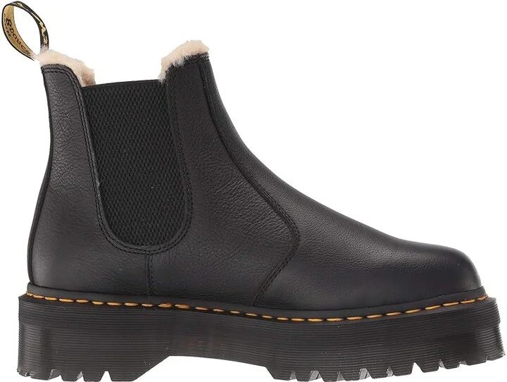 Dr. Martens 2976 Platform Faux-Fur Lined Boots Black : UK 8 (US Men's 9 - US Women's 10) Medium, Leather - Image 8