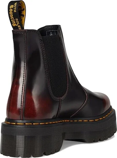 Dr. Martens 2976 Quad Chelsea Boots Cherry Red : UK 5 (US Men's 6 - Women's 7) Medium, Leather - Image 4