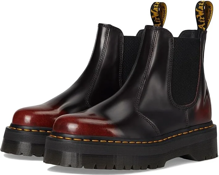 Dr. Martens 2976 Quad Chelsea Boots Cherry Red : UK 5 (US Men's 6 - Women's 7) Medium, Leather