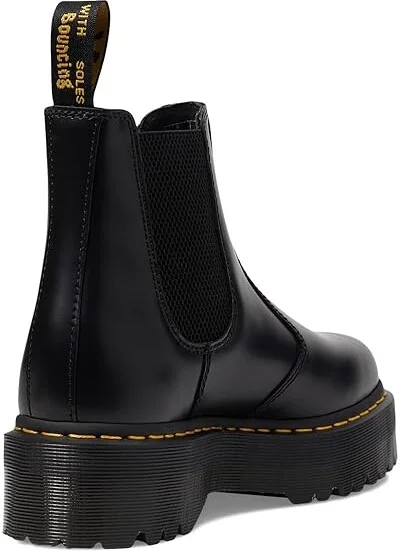 Dr. Martens 2976 Quad Smooth Leather Platform Chelsea Boots Boots Black Polished Smooth : UK 3 (US Men's 4 - Women's 5) Medium - Image 4
