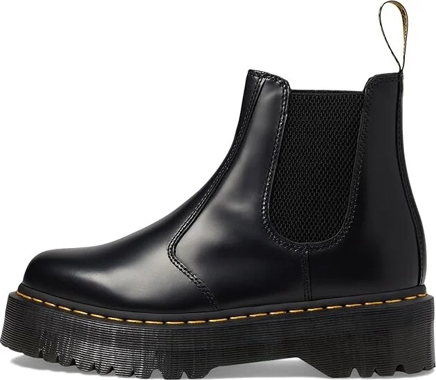 Dr. Martens 2976 Quad Smooth Leather Platform Chelsea Boots Boots Black Polished Smooth : UK 3 (US Men's 4 - Women's 5) Medium - Image 6