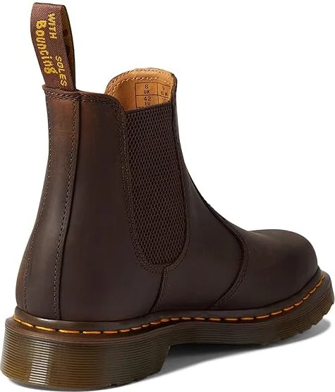 Dr. Martens 2976 Yellow Stitch Smooth Leather Chelsea Boots Shoes Dark Brown Crazy Horse : UK 3 (US Men's 4 - Women's 5) Medium - Image 4