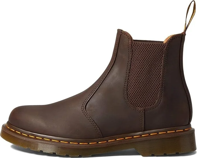 Dr. Martens 2976 Yellow Stitch Smooth Leather Chelsea Boots Shoes Dark Brown Crazy Horse : UK 3 (US Men's 4 - Women's 5) Medium - Image 5