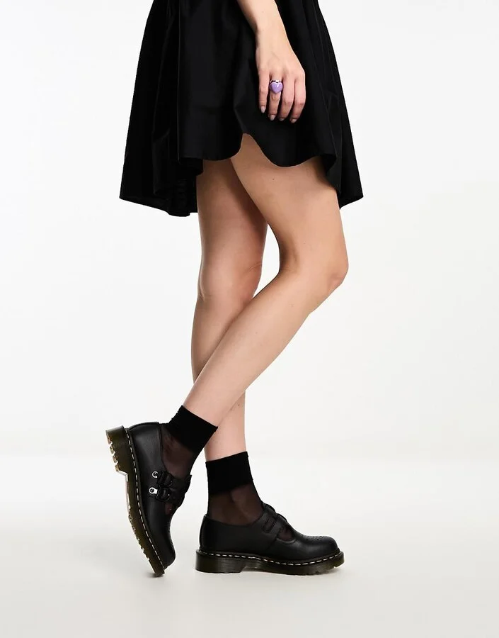 Dr Martens 8065 Mary Jane shoes in black leather - Image 3