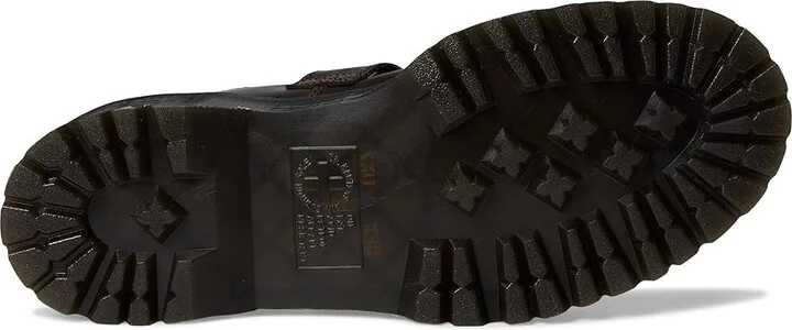Dr. Martens Addina Leather Platform Shoes Women's Flat Shoes Dark Taupe : UK 7 (US Women's 9) M - Image 3