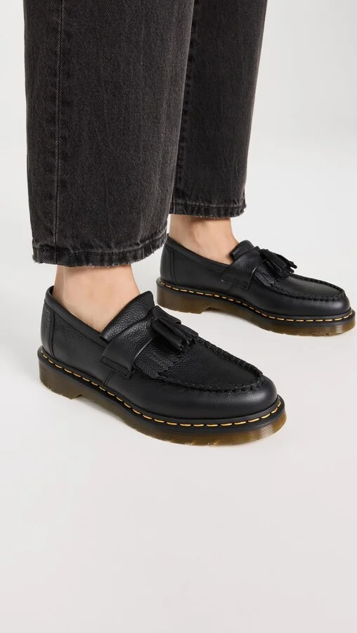 Dr. Martens Adrian Black Virginia Womens Loafers - Image 2