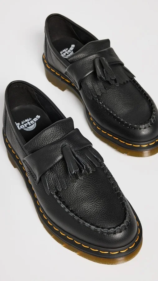 Dr. Martens Adrian Black Virginia Womens Loafers - Image 5