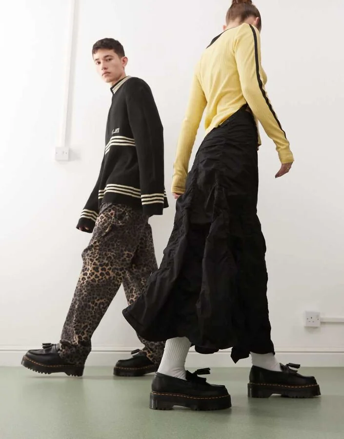 Dr Martens Adrian quad flatform loafers in black - Image 3