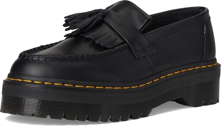 Dr. Martens Adrian Quad Leather Platform Loafers Shoes Black Smooth : UK 3 (US Men's 4 - Women's 5) Medium - Image 5