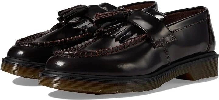 Dr. Martens Adrian Slip-on Dress Shoes Cherry Red Arcadia : UK 6 (US Men's 7 - US Women's 8) Medium, Leather