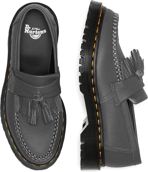 Dr. Martens Adrian Virginia Leather Tassel Loafer Women's Flat Shoes Gunmetal : UK 5 (US Women's 7) M - Image 2