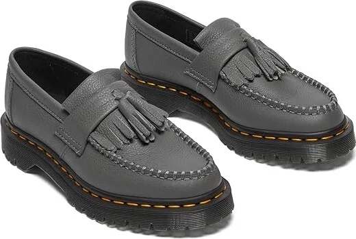 Dr. Martens Adrian Virginia Leather Tassel Loafer Women's Flat Shoes Gunmetal : UK 5 (US Women's 7) M