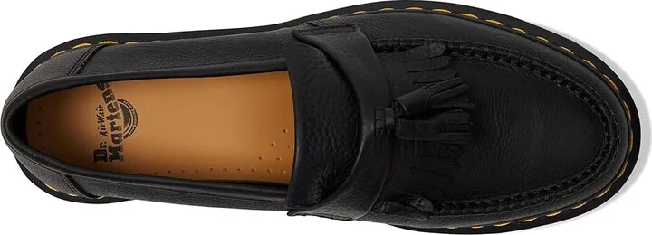 Dr. Martens Adrian Yellow Stitch Leather Loafers Lace-up Boots Black : UK 7 (US Men's 8 - US Women's 9) M - Image 2
