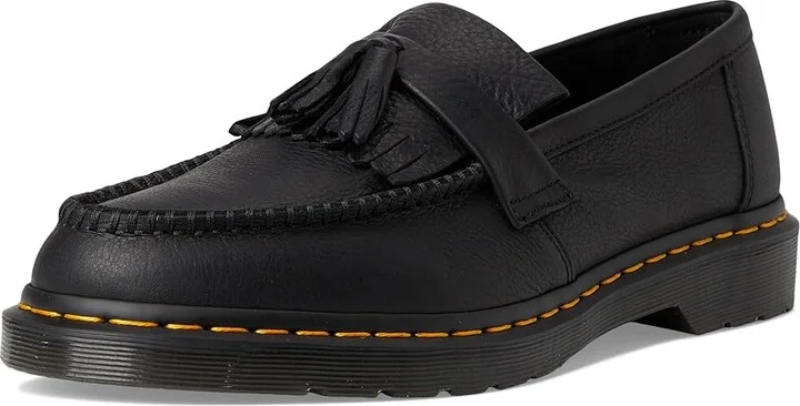 Dr. Martens Adrian Yellow Stitch Leather Loafers Lace-up Boots Black : UK 7 (US Men's 8 - US Women's 9) M - Image 5