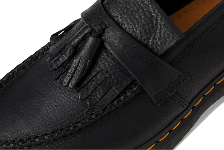 Dr. Martens Adrian Yellow Stitch Leather Loafers Lace-up Boots Black : UK 7 (US Men's 8 - US Women's 9) M - Image 7