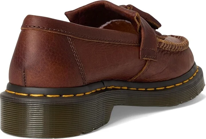 Dr. Martens Adrian Yellow Stitch Leather Loafers Lace-up Boots Cashew : UK 12 (US Men's 13) M - Image 4