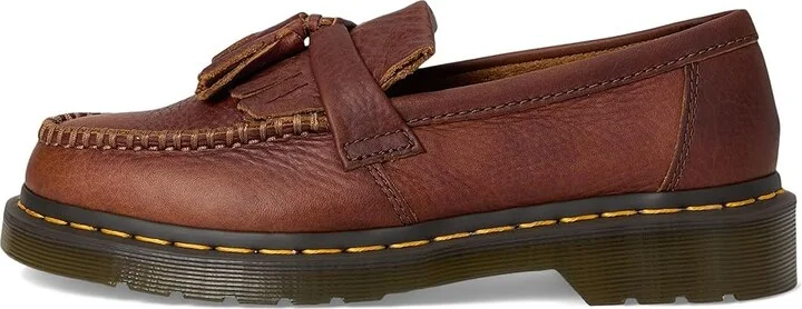 Dr. Martens Adrian Yellow Stitch Leather Loafers Lace-up Boots Cashew : UK 12 (US Men's 13) M - Image 6