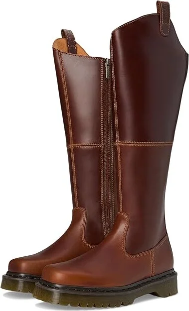 Dr. Martens Amaayah Hi Leather Bex Riding Boots Women's Boots Butterscotch : UK 8 (US Women's 10) M