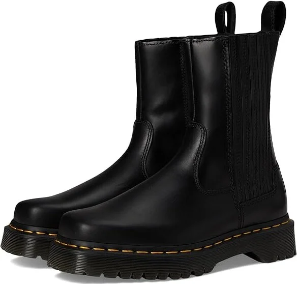 Dr. Martens Amaayah Lo Leather Bex Pull-On Boots Women's Boots Black : UK 9 (US Women's 11) M