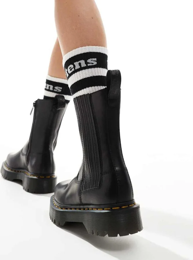 Dr Martens Amaayah Low Pull On Boots in Black Leather - Image 3