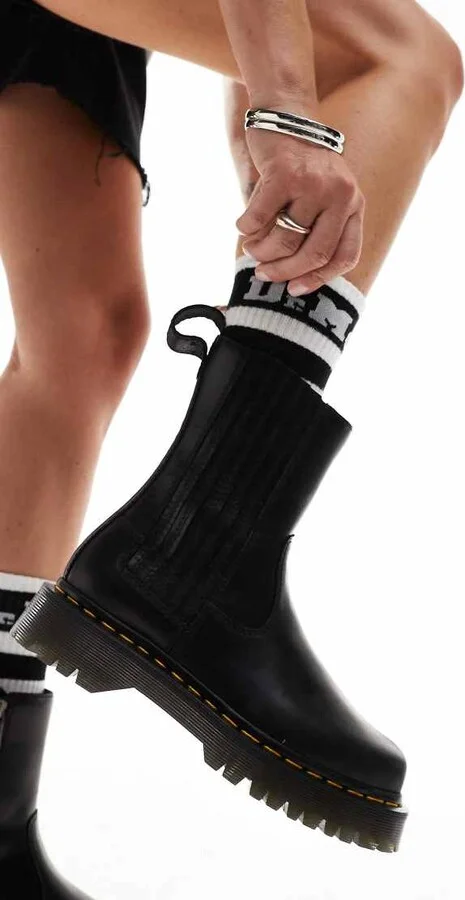 Dr Martens Amaayah Low Pull On Boots in Black Leather - Image 4