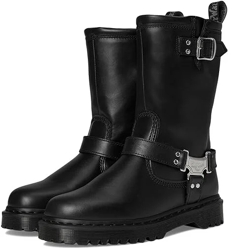 Dr. Martens Anistone Hi Motocross Boots Black : UK 13 (US Men's 14) Medium, Leather