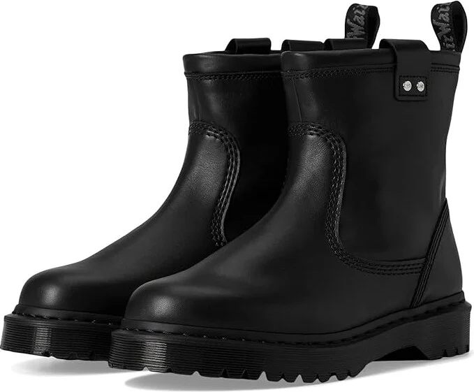 Dr. Martens Anistone Lo Leather Boots Boots Black : UK 5 (US Men's 6 - Women's 7) Medium, Leather/Satin