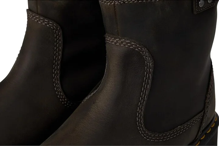 Dr. Martens Anistone Lo Leather Boots Boots Charcoal Grey : UK 4 (US Men's 5 - Women's 6) Medium, Leather/Satin - Image 7