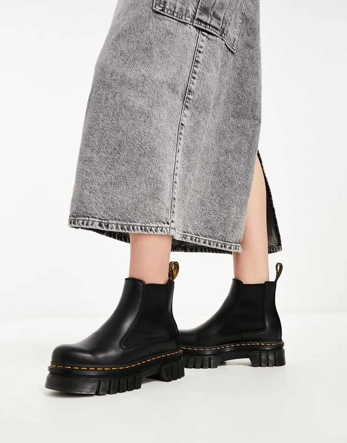 Dr Martens Audrick Chelsea chunky flat Chelsea boots in black - Image 4