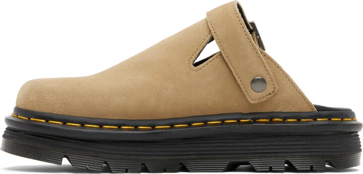 Dr. Martens Beige Zebzag Suede Casual Slingback Platform Mules - Image 3